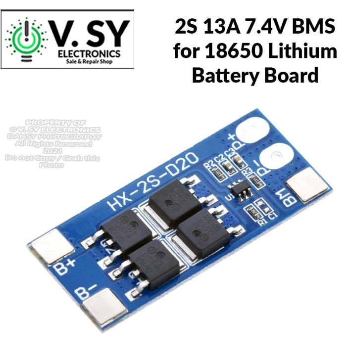 2S 7.4V DC 13A 18650 Lithium Battery BMS Balance Board Li-on Balancer ...
