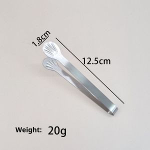 AOJN สแตนเลสคลิปอาหารเปลือกปาล์มขนาดเล็กคลิปบาร์บีคิวคลิปขนมปังในครัวเรือนขนมขบเคี้ยกรรไกรอาหารสแตนเลสแบบมือคว่ำ ใช้สำหรับย่าง เค้ก ขนม และน้ำแข็ง ทนทานและเบา