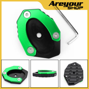 Areyourshop Bantalan Ekstensi Pelat Dudukan Samping Kickstand untuk KAWASAKI Ninja 1000 650R Versys-X 250 300 Versys 1000 Z650 Z900 Z1000SX 2017 2018 2019 Hijau