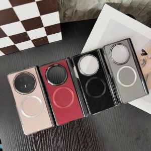 For Huawei Honor Magic V5 Case luxury PU double hinge wireless charging Protective Back Cover Case For Magic V5 Shell