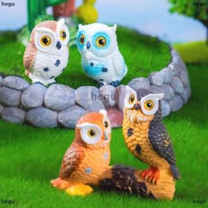[COD] hegu Mini resin động vật cú bức tượng nhỏ vi cảnh quan xe Bảng điều khiển nhà máy tính để bàn Đồ trang trí