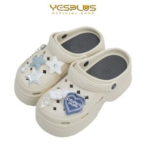 Sandal Selop Wedges Tinggi 8CM Motif Aksesoris 3D Bunny Bear Bahan EVA Rubber Import 8899-9
