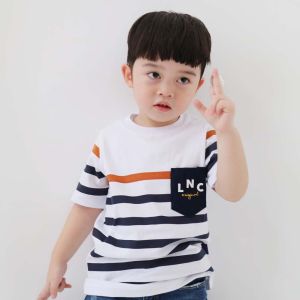 Lily And Clark Kaos Anak Laki-Laki Paling Top Warna Putih Salur Combine KLC62