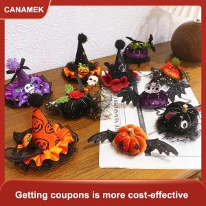 【CANAMEK】 Vui Halloween Phụ Kiện Tóc Cô Gái Dễ Thương Phù Thủy Hat Kẹp Tóc Bí Ngô Bat Trang Trí Nội Thất Clip Tóc Cho Trẻ Em Đảng Dress up Mũ Nón