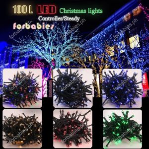 LED Christmas Lights 10meters 100Lights Green Wire with ControllerSteady/Blinkin fairy lights outdoor decor Wedding Party