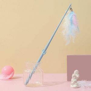 Đồ chơi cần câu mèo tay cầm nhựa 2 mấu (mẫu mới) - Hara Pet Store