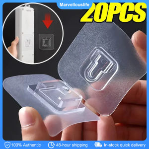 10Pairs Double-sided Adhesive Hooks Bathroom Storage Plug Socket Holders Transparent Traceless Wall Hook