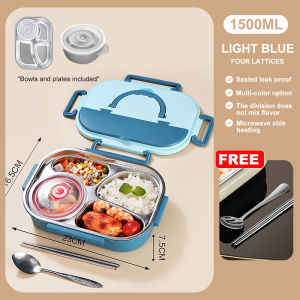 Lunch Box 304 Stainless Steel With Soup Bowl Leak-Proof Bento Box Dinnerware Set Microwave Adult Student Food Container