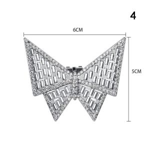 AOLD8 1PC Women Bride Wedding Shoe Decorations Clip Butterfly Clamp Shiny Clips Charm Buckle