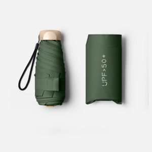 UISNMALL #U011 Mini Pocket Umbrella Six-Folds small Umbrella Folding UV Protection Capsule Folded Ambrella