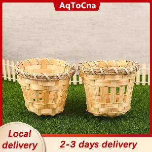 [COD] AqToCna Ship within 24 hours 2Pcs Lamp Shade Light Cover Shades Chandelier Drum Woven Cage Bulbceiling Rattan Pendanttable Wicker Lamps Cottage Country