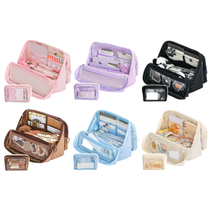 Large Capacity Pencil Case Multi Layered Pencil Bag Detachable Pencil Pouches Travel Cosmetic Bag for Office School