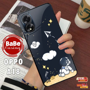 Casing Case Oppo A18 Astronot Bulet Casing Hardcase Softcase Glossy