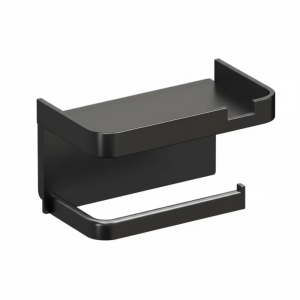 NANMEN Wall Mounted Toilet Paper Holder No Drilling With Shelf Toilet Paper Storage Box Multifunctional Plastic Toilet Organizer Rack Bathroom Use
