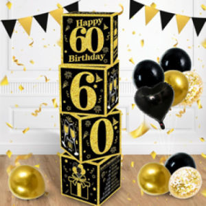 Sweet 16th Birthday Decorations Boxes for Girl Sixteen Years Old Birthday Cardboard Pink and Rose Gold 16th Party Decoration