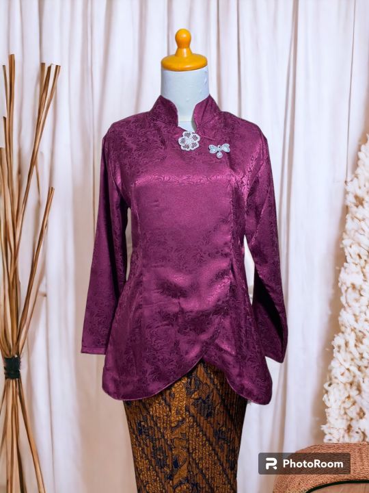 Kebaya Janggan Maroon Jeng Yah Dian Sastro Baju Adat Jawa Tradisonal