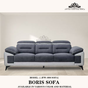 Jupiter Furniture World [ JFW-BORIS SOFA SET ]-3 SEATER SOFA / SOFA SET 1 2 3 SEATER/ SOFA SET FOR LIVING ROOM/ SOFA RUANG TAMU/ SOFA 3 SEATER MODERN/ FABRIC SOFA/ SOFA 2 3 SEATER/ FURNITURE SET LIVING ROOM