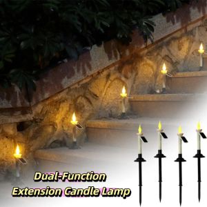 TEWUB Flameless Solar Candle Light Waterproof LED Candles Solar Garden Light Candle Light Dual-purpose Solar Dual-purpose Candle Light Outdoor Garden
