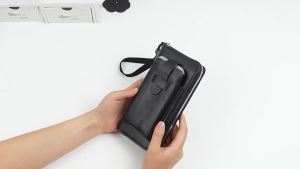 Mens Wallet Long New Leather Wallet Multi-Card Slot Wallet Two-in-One Mens Business Zipper Multi-Function Mobile Phone Bag Original [ Free Shipping ]