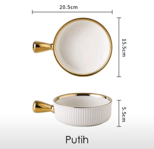 Mangkuk Makan Mangkok Keramik Nordic Ceramic Bowl Single Handle Tableware