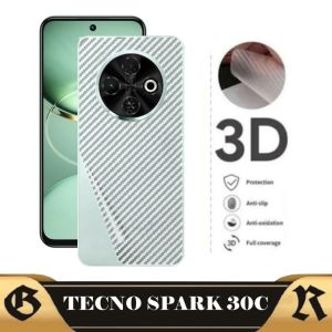 PROMO Garskin Carbon TECNO SPARK 30C Cover Pelindung Layar Belakang
