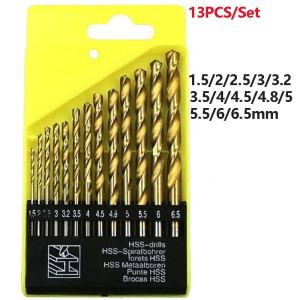 13 Buah Mata Bor Besi Baja 1 Set PROMO Mata Bor Besi Set 1.5mm-6.5mm 13 Pcs Seperti High Quality Mata Bor Power Drill Steel Titanium Hex Shank Mata Bor HSS Set Komplit Kayu Plastik dll