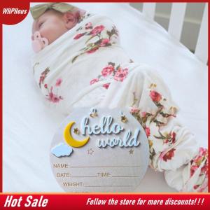 【COD】🔥🔥🔥 Wooden Hello World Newborn Sign Cute Birth Announcement Board Baby Announcement