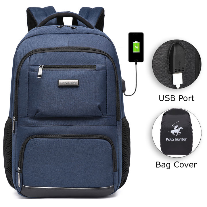 Polo Hunter Backpack Multifungsi 14 Inch BFI dengan USB Port Tas