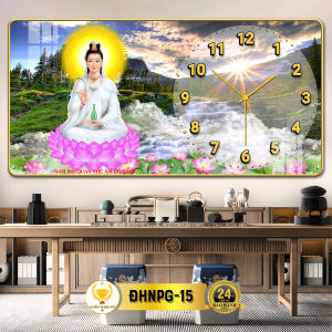 Đồng Hồ Tráng Gương Phật Quan Âm CHÂN THIỆN MỸ Làm Quà Tặng Đồng Đạo Decor Treo Tường Trang Trí Nhà Cửa CĐHNPG-03