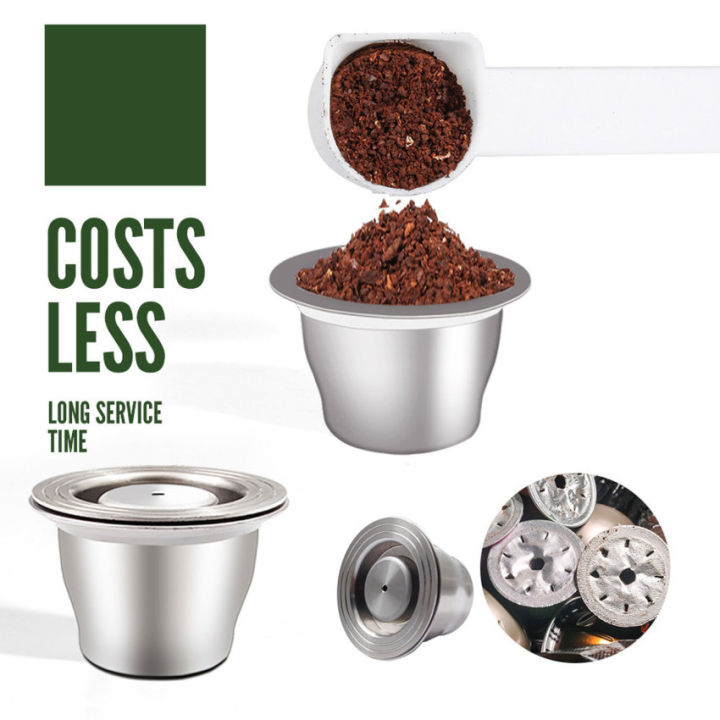 RECAFIMIL Stainless Steel Espresso Cups Refill Capsule for Nespresso Reusable Coffee Pods With