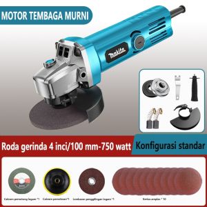 MAKITA Mesin Gerinda Tangan 4.5 inch Kualitas Tinggi Gerinda Listrik Angle Grinder Gerinda Tangan Listrik Angle Grinder Penggiling Sudut Portable Multifungsi Untuk Potong