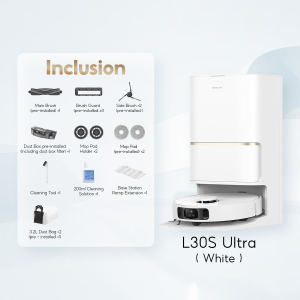 Dreame L30s Ultra Robot Vacuum | 11000Pa Suction | 65°C Hot Water Mop Washing & Hot Air Drying | Built-in Video Monitor