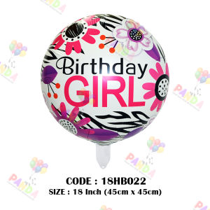 [PANDA] 18 Inch Printed Happy Birthday Foil Balloon Foil Belon For Belon Bouquet Balloon
