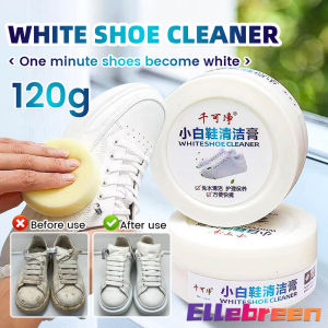 120g White Shoe Cleaning Cream Shoes Cleaner Stain Remover With Sponge