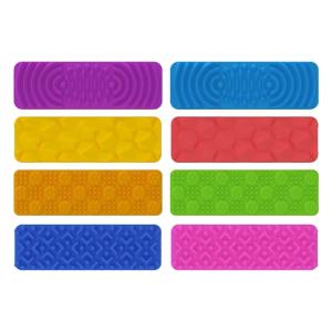 Reusable MultiTexture Sensory Stress Reduce Toy Washable Silicone Suction Cup Strips for Kids Creative Fine Motor Skill