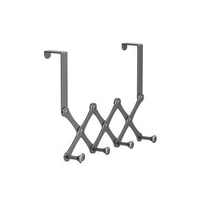 Stainless Steel Retractable Over The Door HookDoor Back Towel Rack for Hanging Coats Clothes Hats Robes