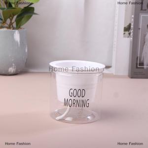 [COD] Home Fashion Lazy Hydroponic Flower Pot Automatic Water-Absorbing Flowerpot Transparent Double Layer Plastic Self Watering Planter Office
