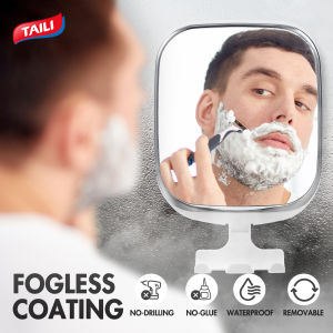 TAILI Shower Mirror Fogless for Shaving Strong Suction Anti Fog Mirror for Shower Shatterproof Shaving Mirror Fog Free No Drilling Removable Waterproof Fogless Mirror for Bathroom