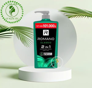 Dầu Gội Romano Classic 2in1 900g Cho Nam + Tặng Xà Bông 90g/ Nước Hoa 18ml – Sạch Gàu Thơm Lâu