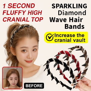 Diamond wave headband Daily Simple Pearl Diamond Hair Hoop Adjustable Headwear No Slip Grip Soft