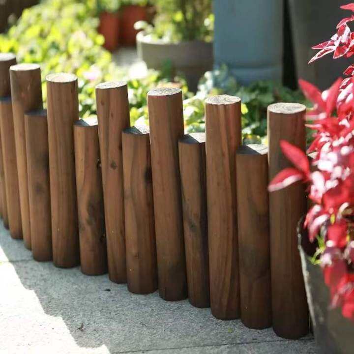 Carbonized anticorrosive wood, solid wood fence, wooden fence, round ...