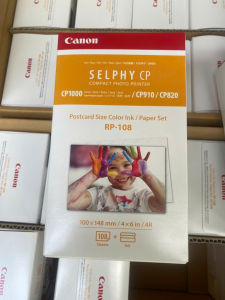 Giấy Canon RP108in cho máy in Cp1000Cp1200Cp1300Cp1500Cp910.v.v. gồm 2 băng mực + 108 tờ giấy