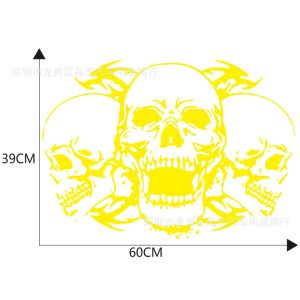 AED-923 Universal foreign trade three skull totem horror car body decal hood engine cover car sticker