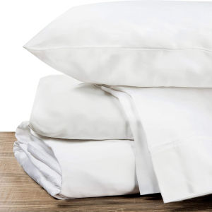 3 in 1 Bedsheet fully garterized plain white hotel quality pure cotton soft breathable durable with 2pcs pillowcases