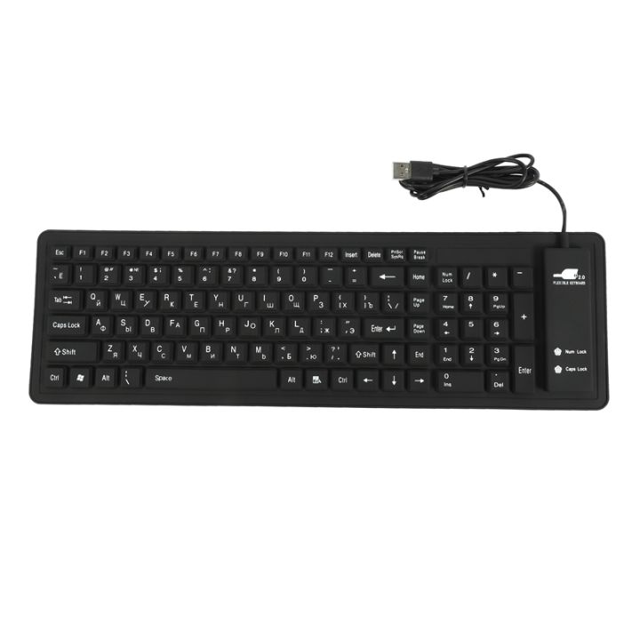 103Keys Silicon Keyboard Russian Layout USB Interface Keyboard Flexible ...