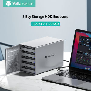 Yottamaster 5เบย์เรด USB3.1 Gen1ประเภท C กล่อง HDD สำหรับ2.5 & 3.5นิ้วฮาร์ดไดรฟ์จู่โจม0/1/3/5/10 /Span /Jbod /Pm/โคลน
