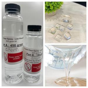 CRYSTAL CLEAR DIY Epoxy AB Resin Glue (特透明环氧树脂) Hard High Gloss Crack Resistance No Bubbles 3:1 Epoxy Resin 600g Nett Weight (Cat DIY Epoxy Jernih)
