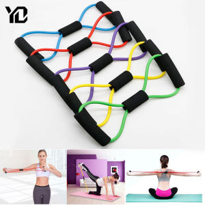 FOCANO TPE 8 Word Fitness Yoga Gum Resistance Rubber Bands Fitness Elastic Band Fitness Equipment Expander Workout Gym Exercise Train