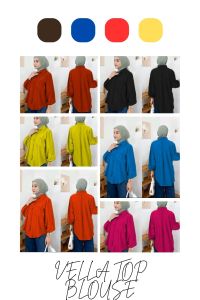 Blus Wanita Oversize Rayon Premium Lengan Panjang dengan Kancing Kekinian | Zalera id