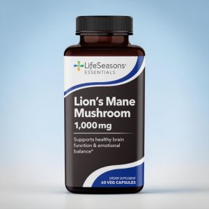 LifeSeasons Lions Mane Mushroom 1000mg Cognitive and Brain Support VegCaps 60s